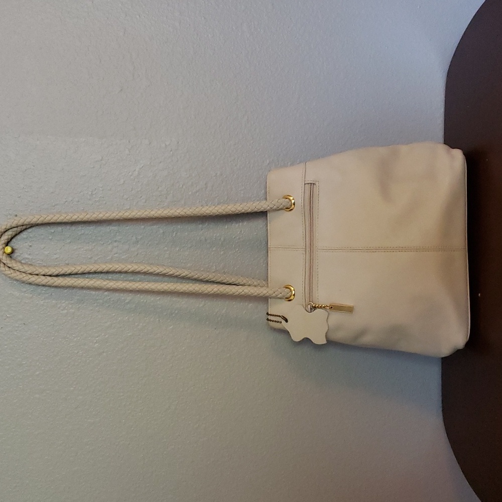 Giani Bernini Cream Leather Shoulder Bag